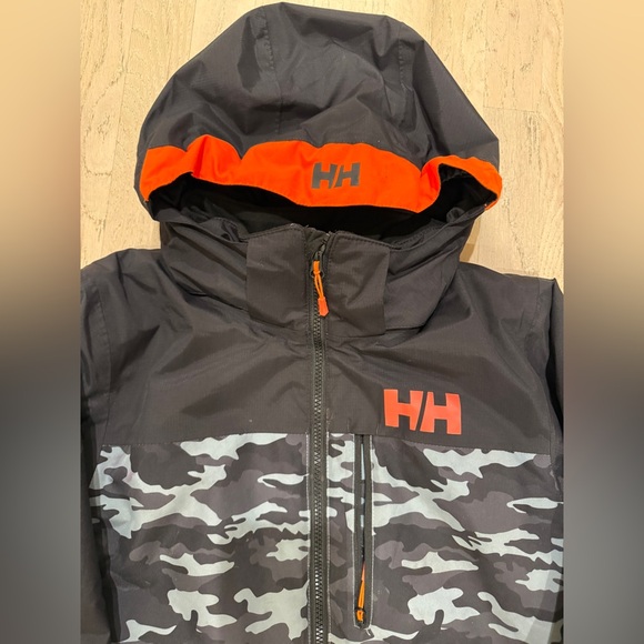 Helly Hansen Black and Gray Camo Tornado Jacket - Size 14 - Picture 2 of 5